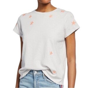 MOTHER Boxy White & Pink Goodie Goodie Star Tee 029